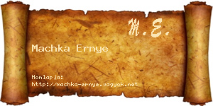 Machka Ernye névjegykártya